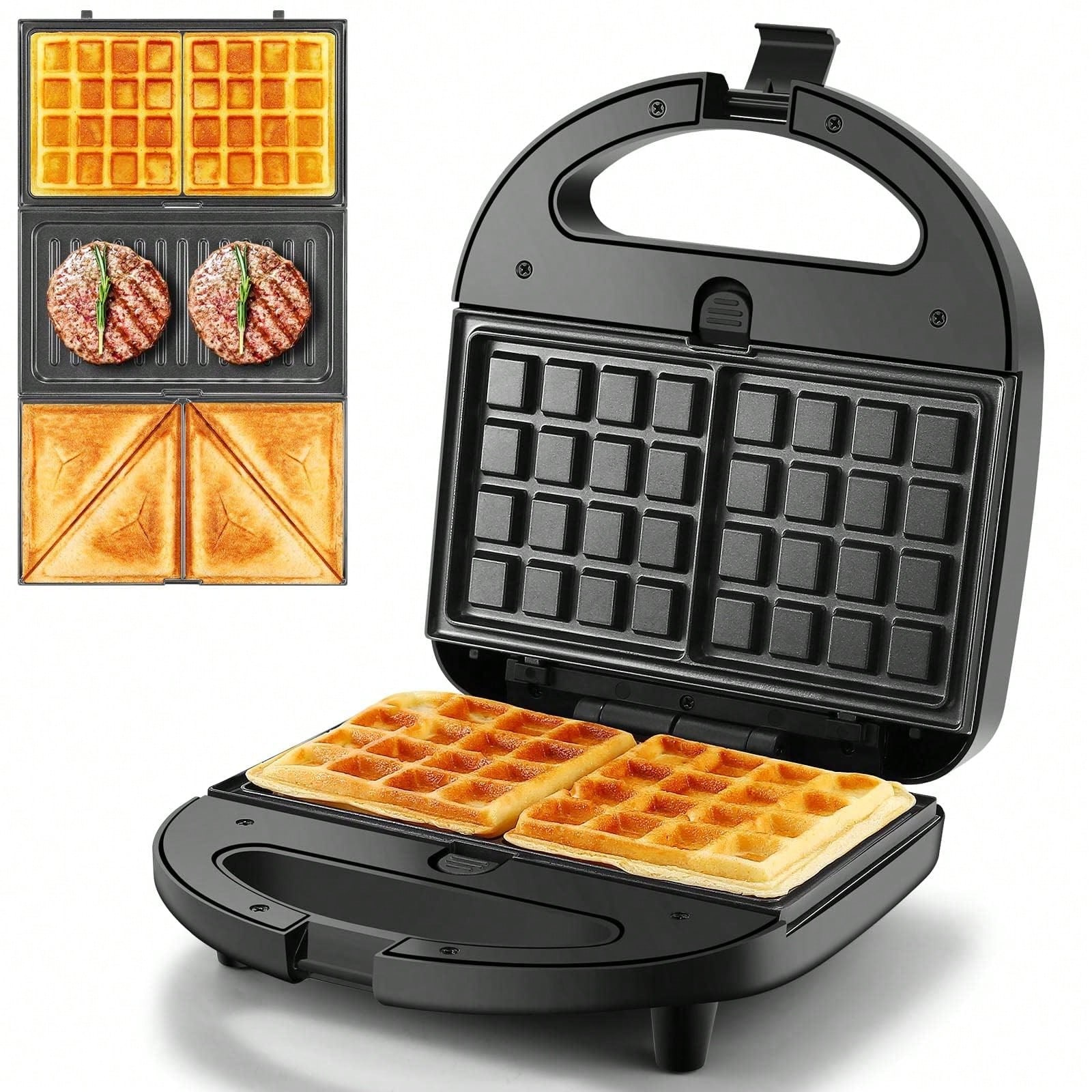 Breakfast Sandwich Maker - Многофункциональная вафельница-сэндвичница 3-в-1, 750 Вт, с