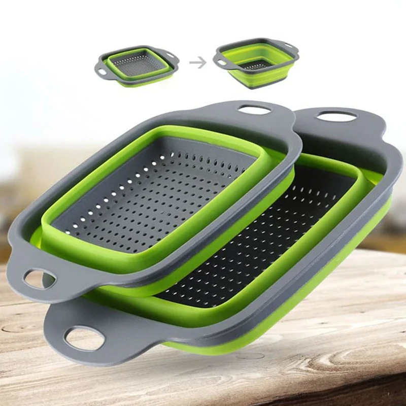 Silicone Steamer Basket - НОВАЯ складная корзина для мытья овощей,