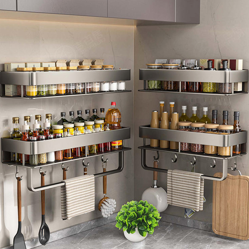 Kitchen Gadgets Rack - Алюминиевая кухонная полка-органайзер для ванной комнаты,