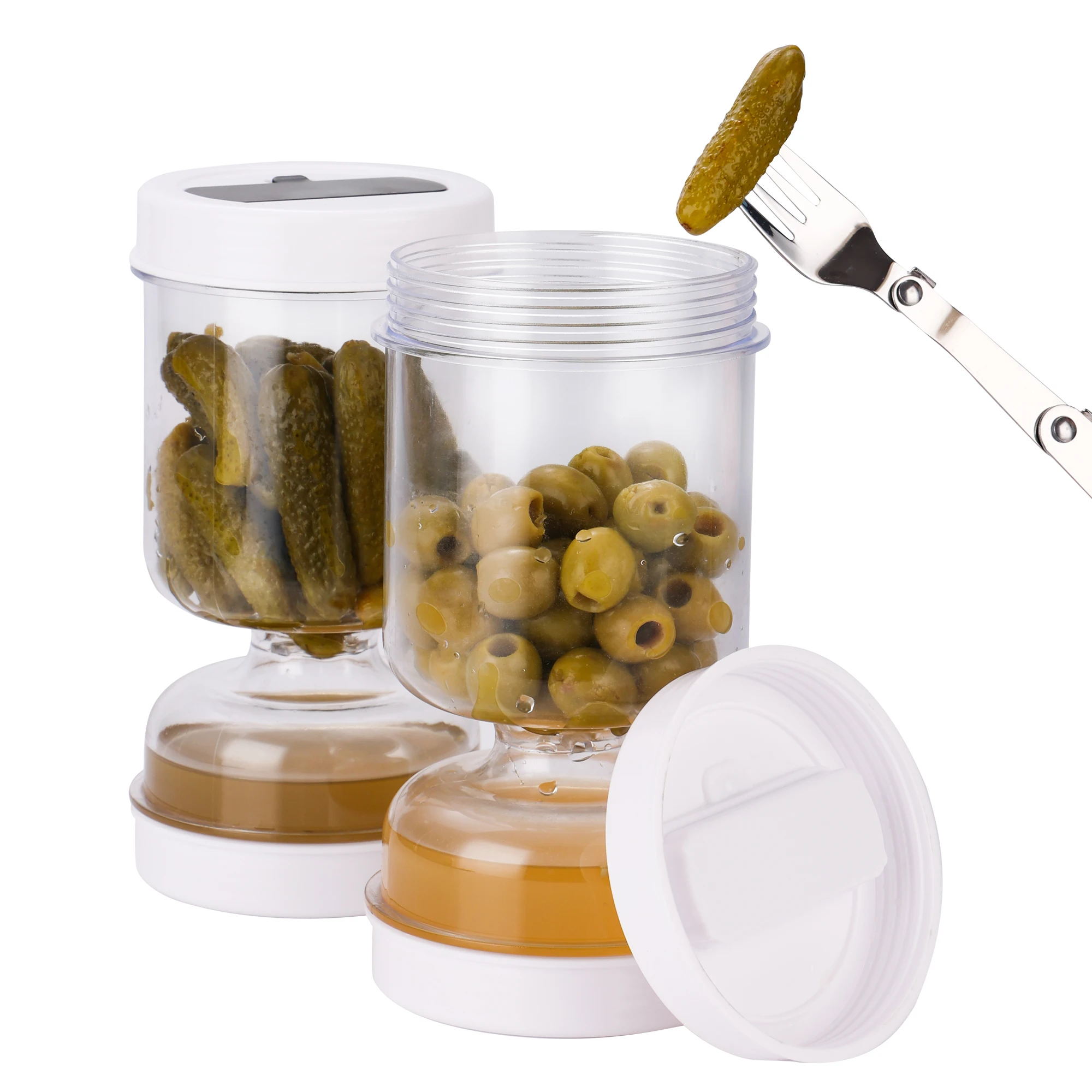 Korean Kitchen Gadgets - Банка для соленок с вилкой, дозатор