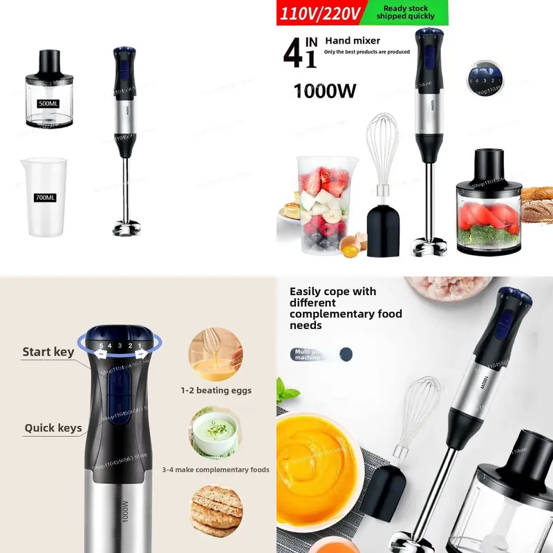 Immersion Blender Stick - Погружной ручной блендер 110В 1000Вт, многофункциональный