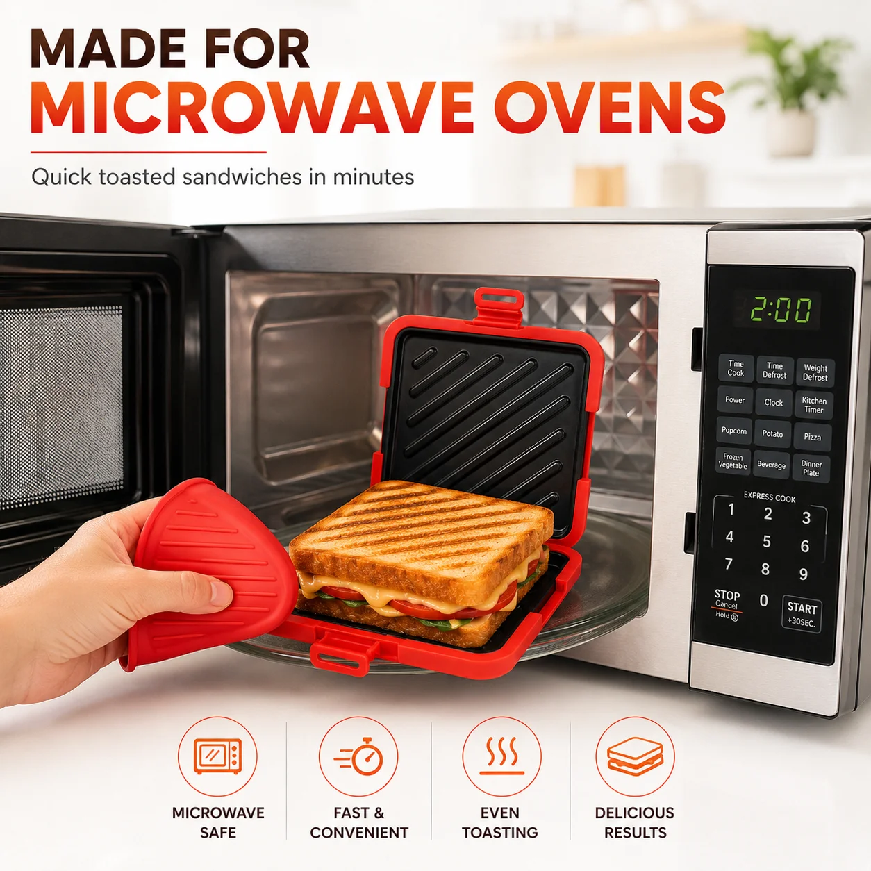 Микроволновая сэндвичница с ан – обзор и цена Breakfast Sandwich Maker