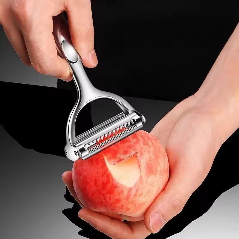 2в1 овощечистка из нержавеющей – обзор и цена Household Kitchen Gadgets Vegetable Cutter Silk Cutter