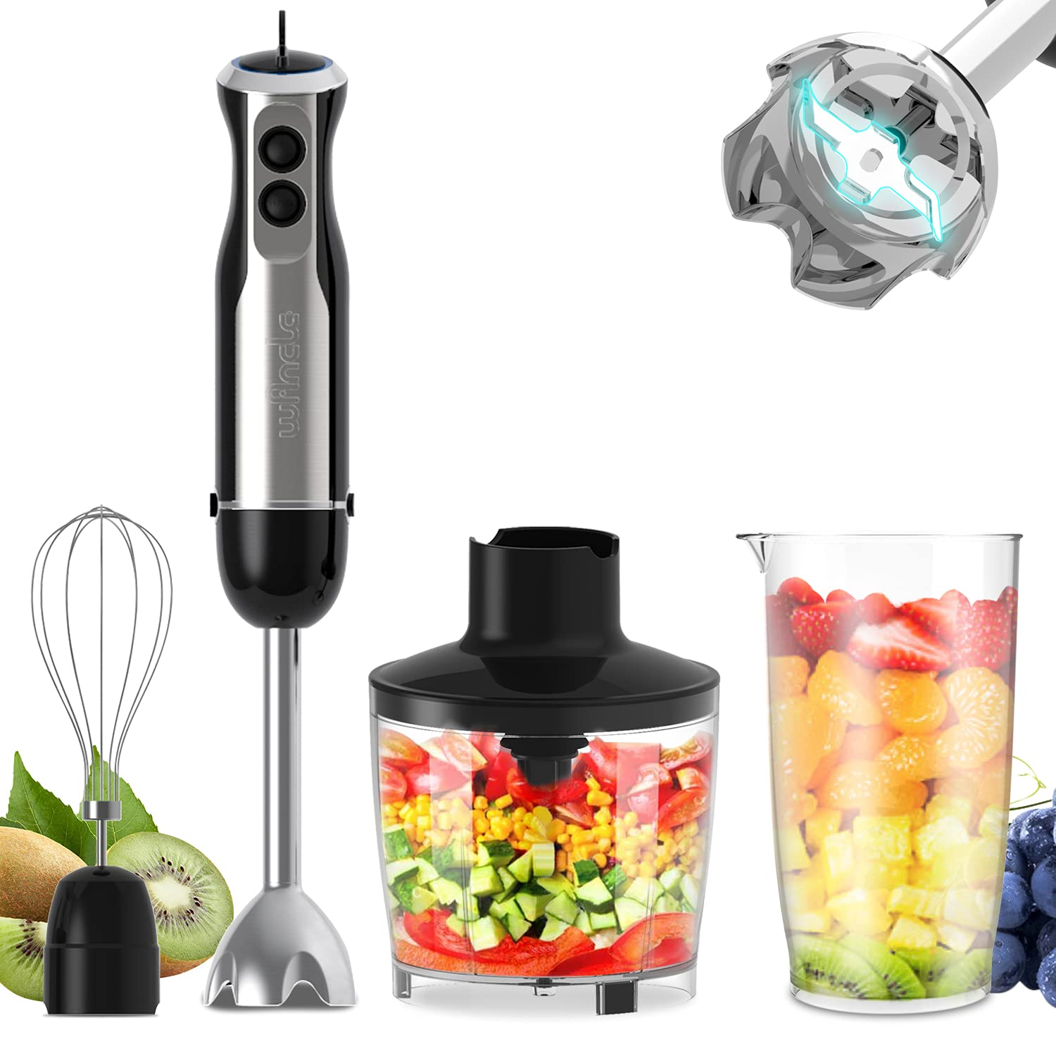 Погружной блендер Wancle 4 в 1 – обзор и цена Immersion Blender Stick