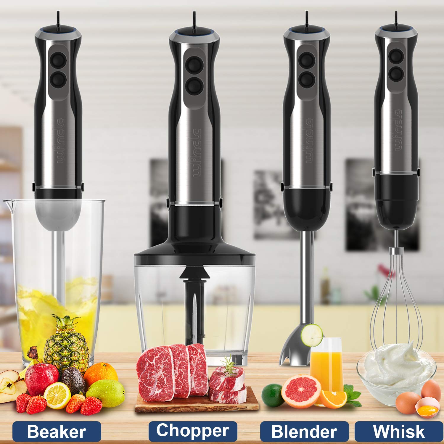 Погружной блендер Wancle 4 в 1 – обзор и цена Immersion Blender Stick