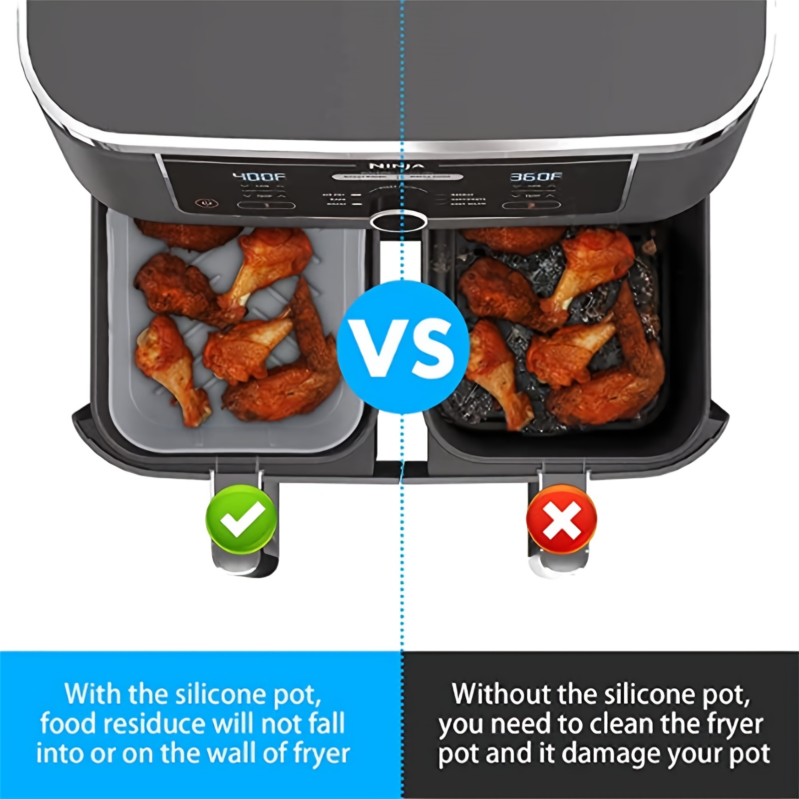 1/2 шт. силиконовый противень  – обзор и цена Air Fryer Accessories